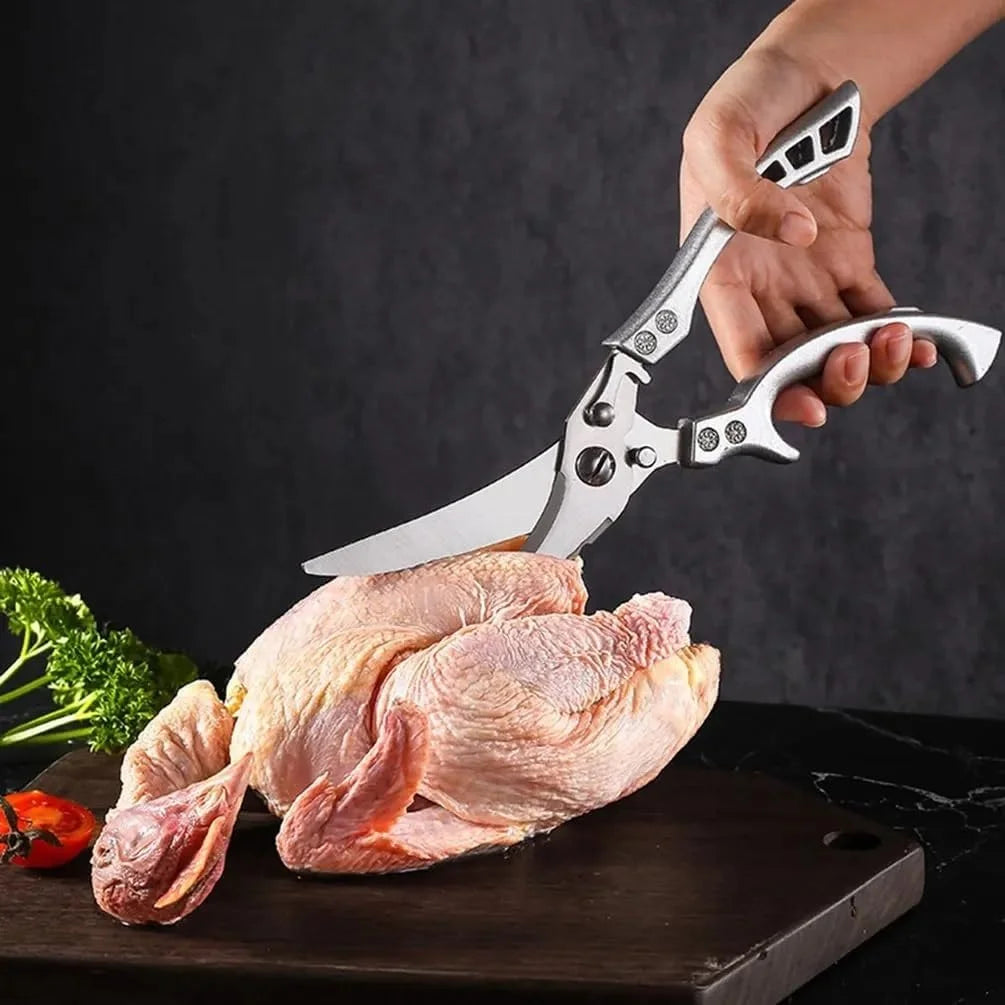 Heavy Duty Stainless Steel Kitchen Scissors | Multi-Functional Chicken Bone Cutting Shears